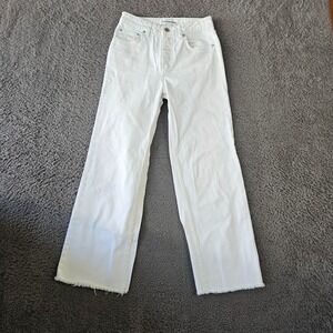 Reformation Fawcett Jean White Button Fly Wide Leg Denim Womens Size 25
